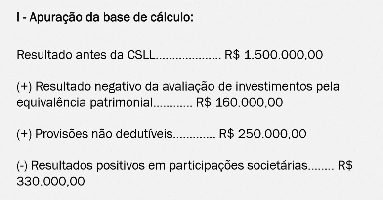 como apurar calcular base de cálculo lucro real csll 