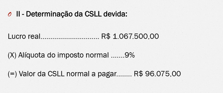 qual alíquota da csll no lucro real