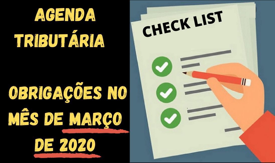 quais obrigações tributária das empresas no mes de março de 2020