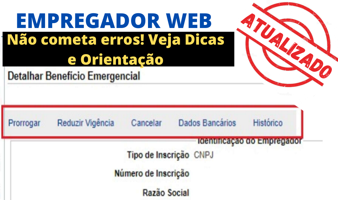 NOVA Atualização Empregador Web – Veja Dicas e Orientações para ajustes no Benefício Emergencial