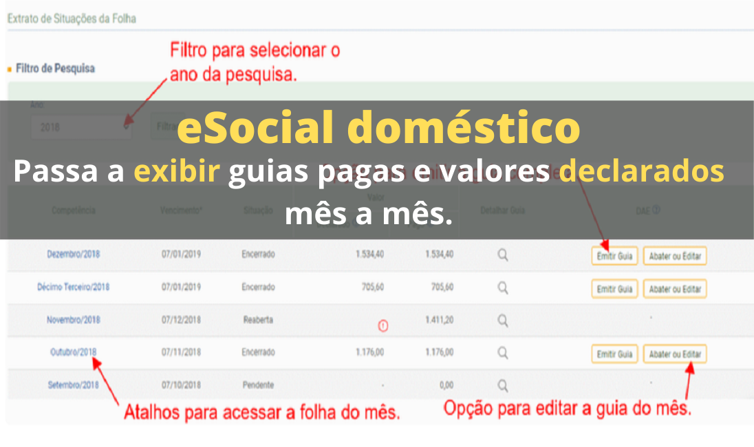 esocial domestico como consultar guias pagas