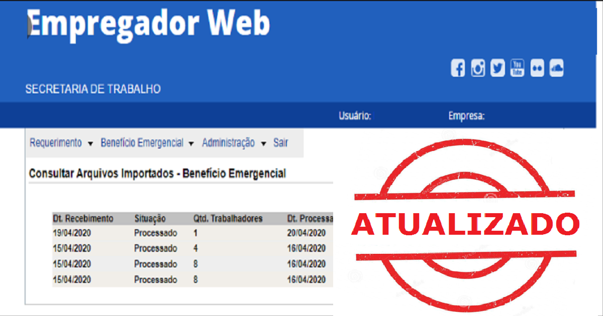 atualização empregador web