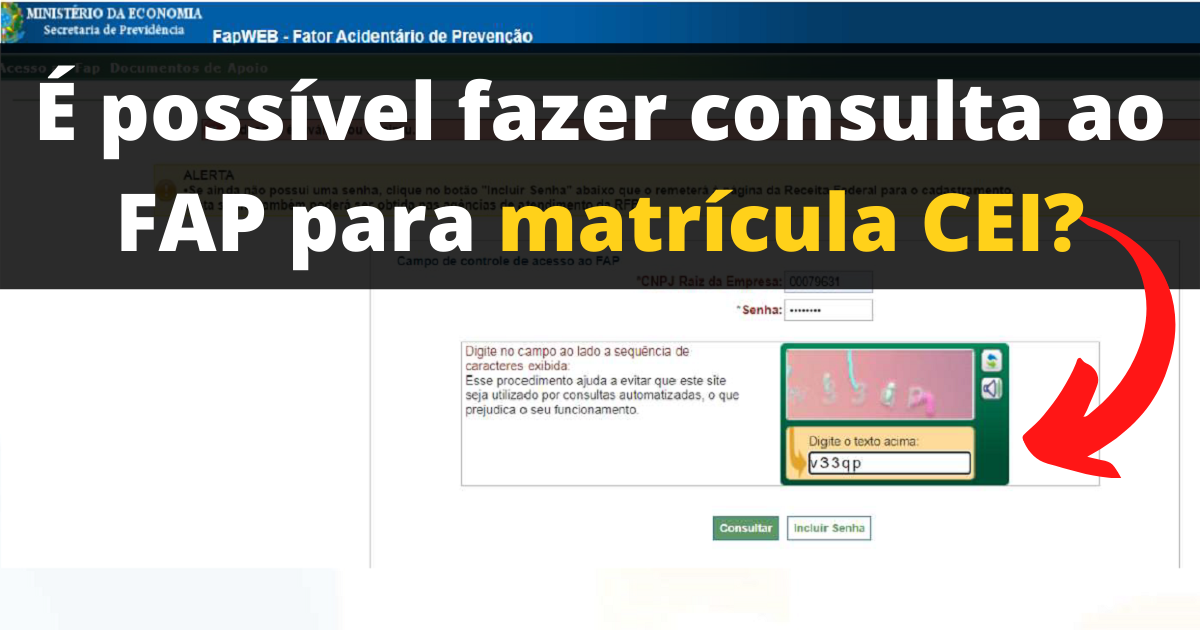 É possível fazer consulta ao FAP para matrícula CEI?