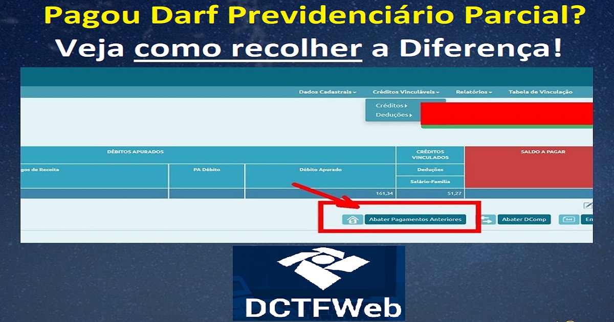 como recolher diferença de darf previdenciário 