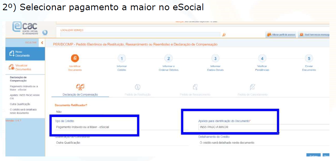 como dar entrada no perdcompweb