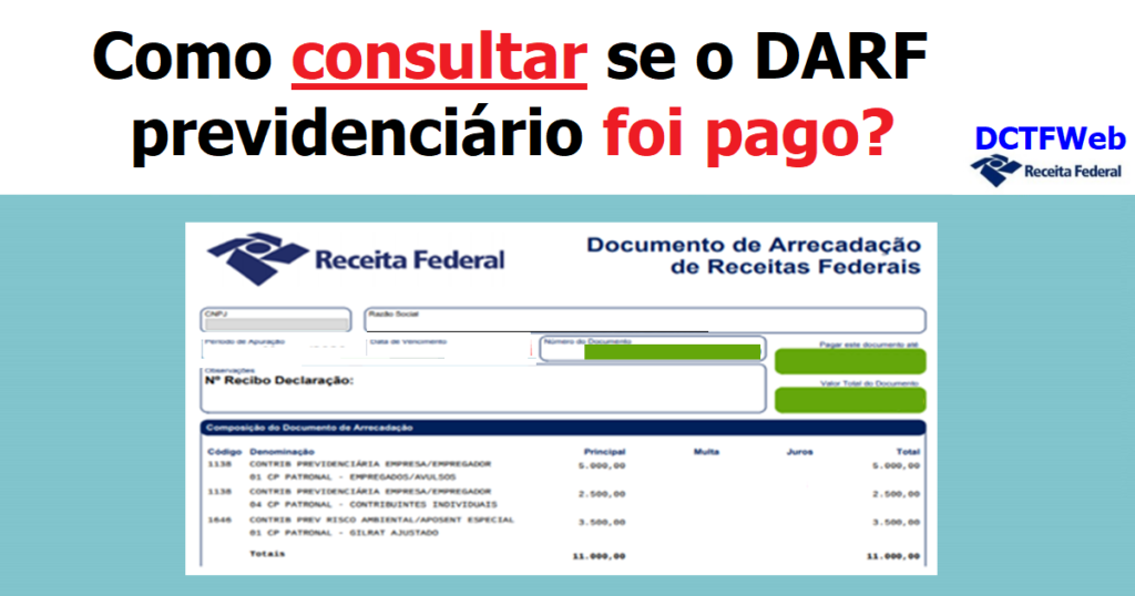 Como consultar se o DARF previdenciário foi pago Dominando a Contabilidade