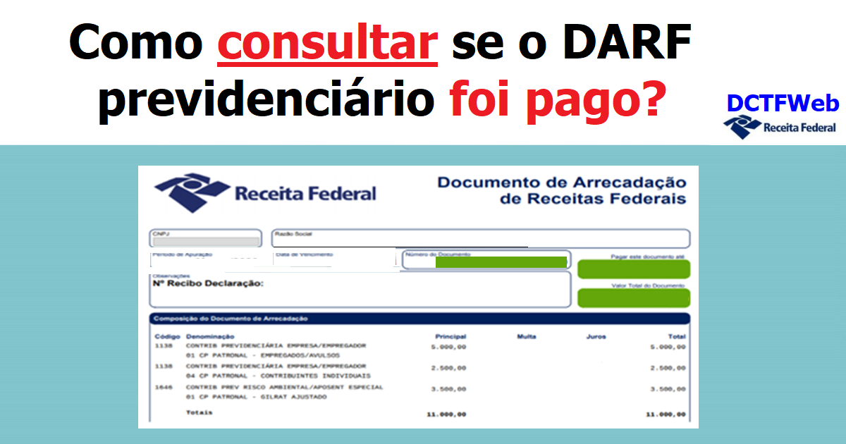 Como consultar se o DARF previdenciário foi pago? 