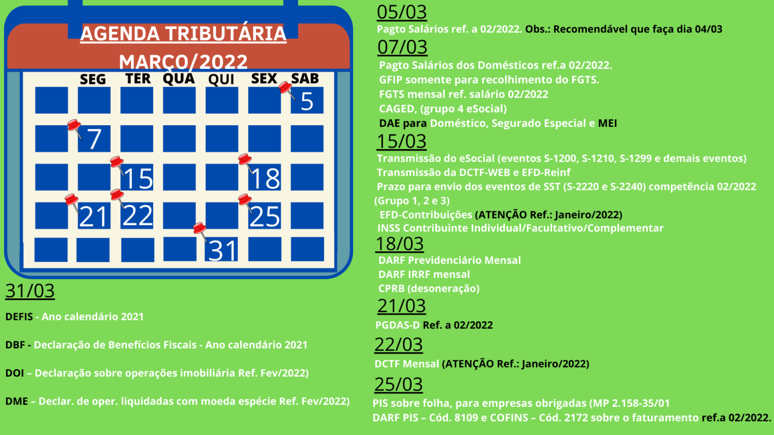 Agenda Tributária Março/2022: Prazos E Obrigações [Atualizada ...