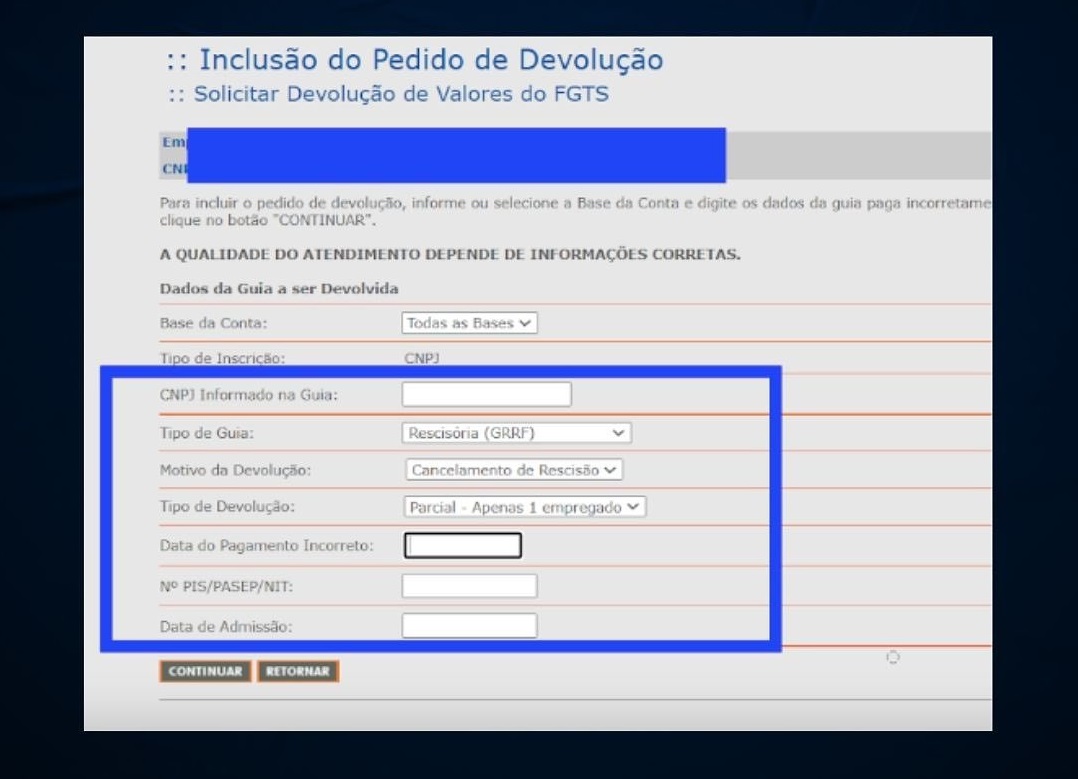 Como fazer pedido de devolução de fgts 