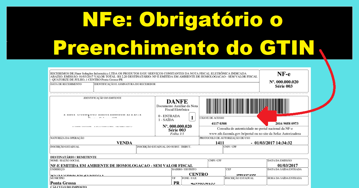 obrigatório o preenchimento do GTIN na Nota Fiscal eletrônica (NF-e) e (NFC-e)