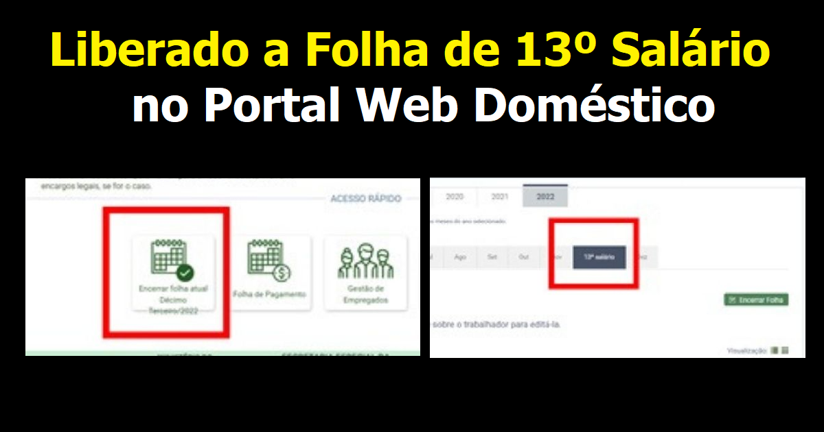 Liberado a folha de 13º salário no portal web doméstico