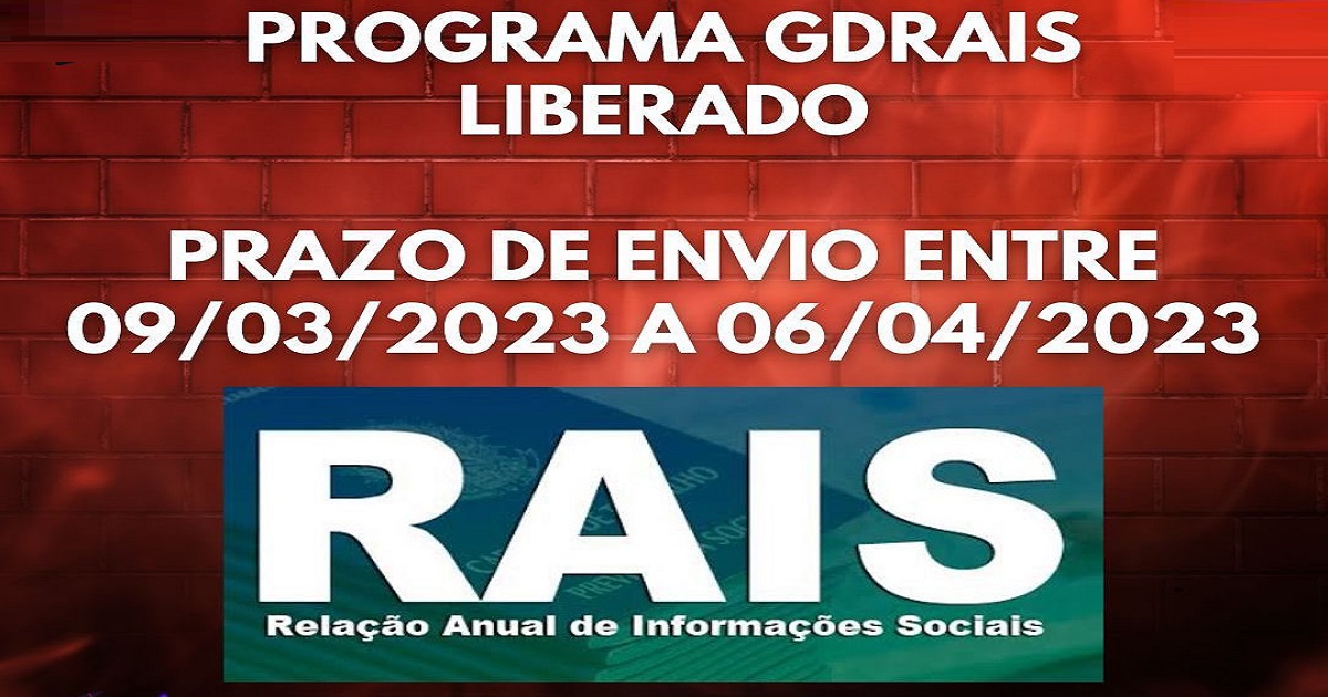 Liberado programa RAIS ano base 2022 e anos anteriores (extemporâneas)